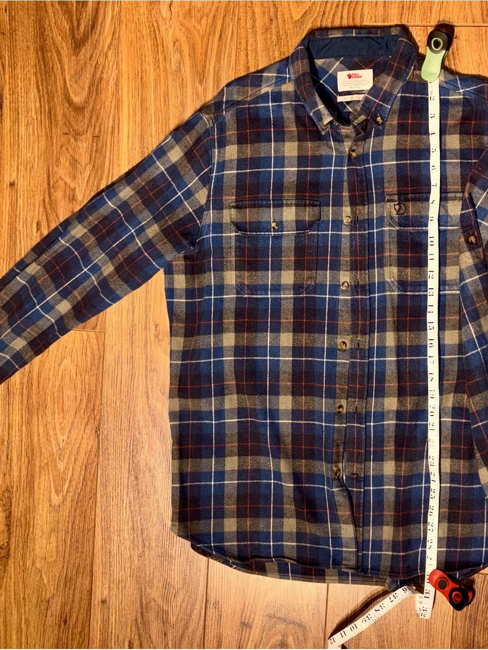 FJALLRAVEN singhi XL men’s Navy Red Green Gray Plaid long sleeves FLANNEL Shirt